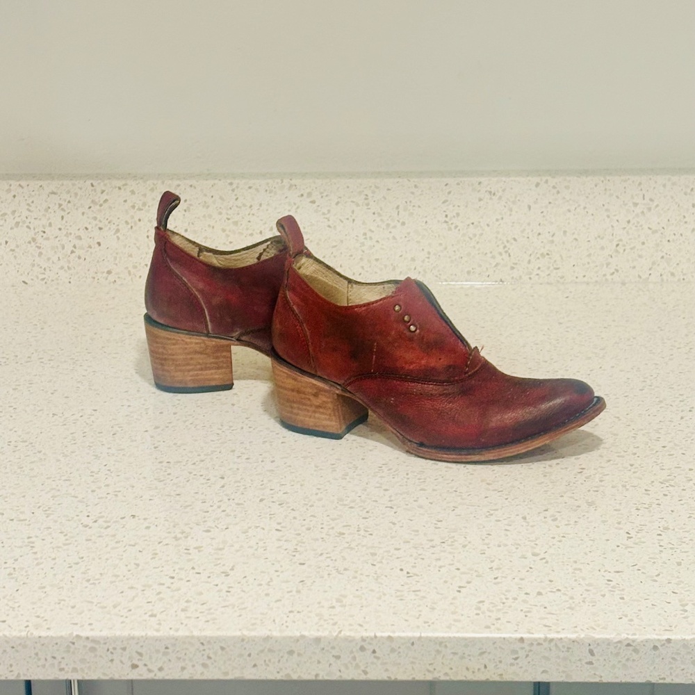 Freebird By Steven Sadie Slip-on Oxfords Burgundy Leather  SZ 7